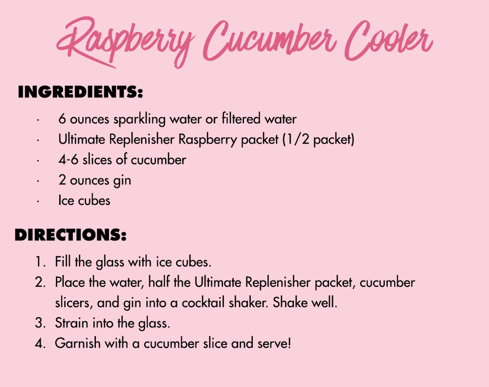 raspberry cocktail recipe card