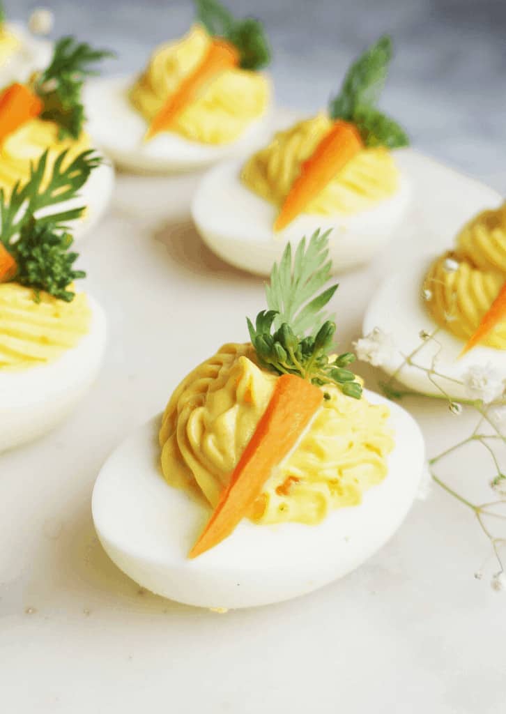  Deviled Eggs on a counter top
