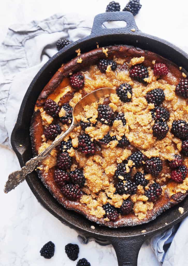 Keto Dutch Baby with Blackberry Crumble 