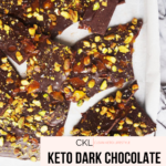 Keto Dark Chocolate Bark With Apricot and Pistachio