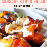 Keto Cajun Shrimp and Sausage Kabob Salad