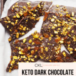 Keto Dark Chocolate Bark With Apricot and Pistachio
