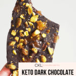 Keto Dark Chocolate Bark With Apricot and Pistachio