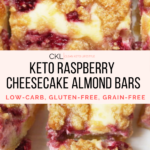 Keto Raspberry Cheesecake Almond Bars
