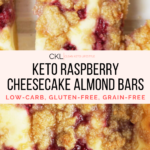 Keto Raspberry Cheesecake Almond Bars