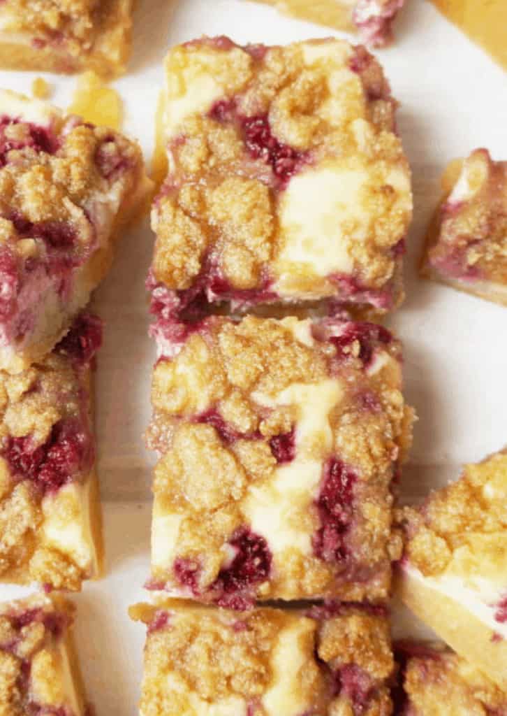 overhead shot of Keto Raspberry Bars