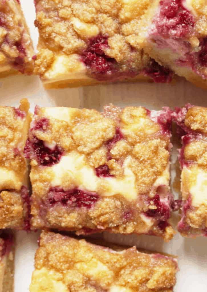 flat lay of keto raspberry cheesecake bars