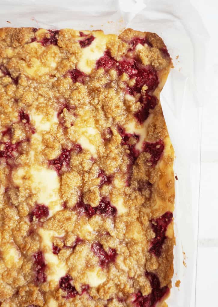 a slab of Keto Raspberry Bars