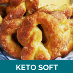 Clean Keto Soft Pretzels with Cheese Sauce