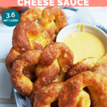 Clean Keto Soft Pretzels with Cheese Sauce