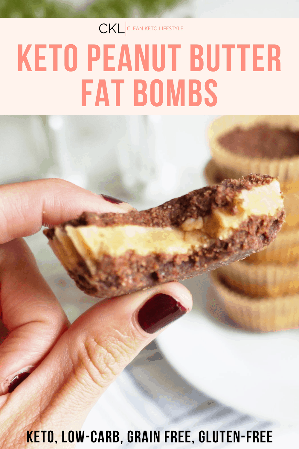 Keto Peanut Butter Fat Bombs With Chocolate Cookie Crust Clean Keto