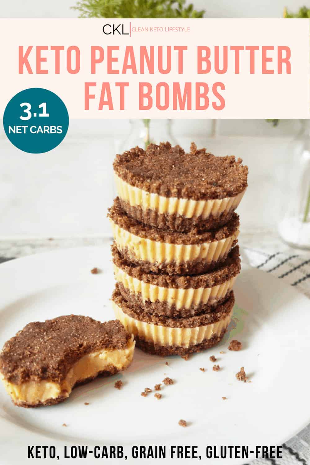 Keto Peanut Butter Fat Bombs With Chocolate Cookie Crust Clean Keto