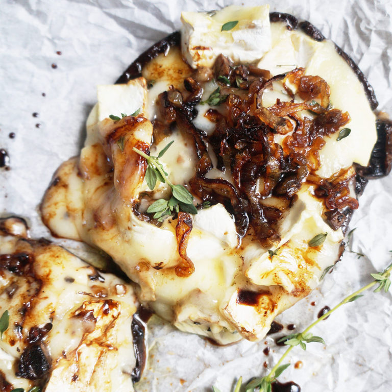 Keto Brie and Thyme Stuffed Portobello Mushrooms with Crisped Shallots Clean Keto Lifestyle