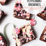 KETO CHOCOLATE BROWNIES WITH WHITE CHOCOLATE AND PEPPERMINT