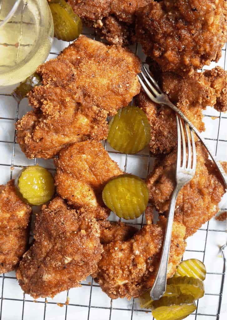 Keto Fried Chicken on a wire rack