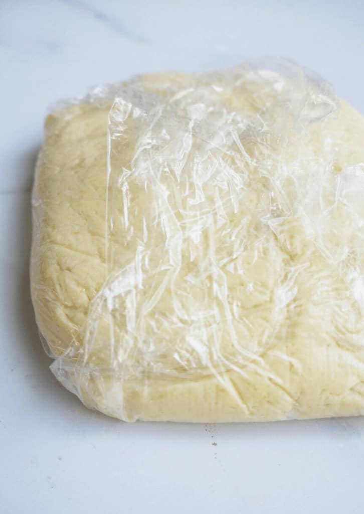 keto gnocchi dough in plastic wrap