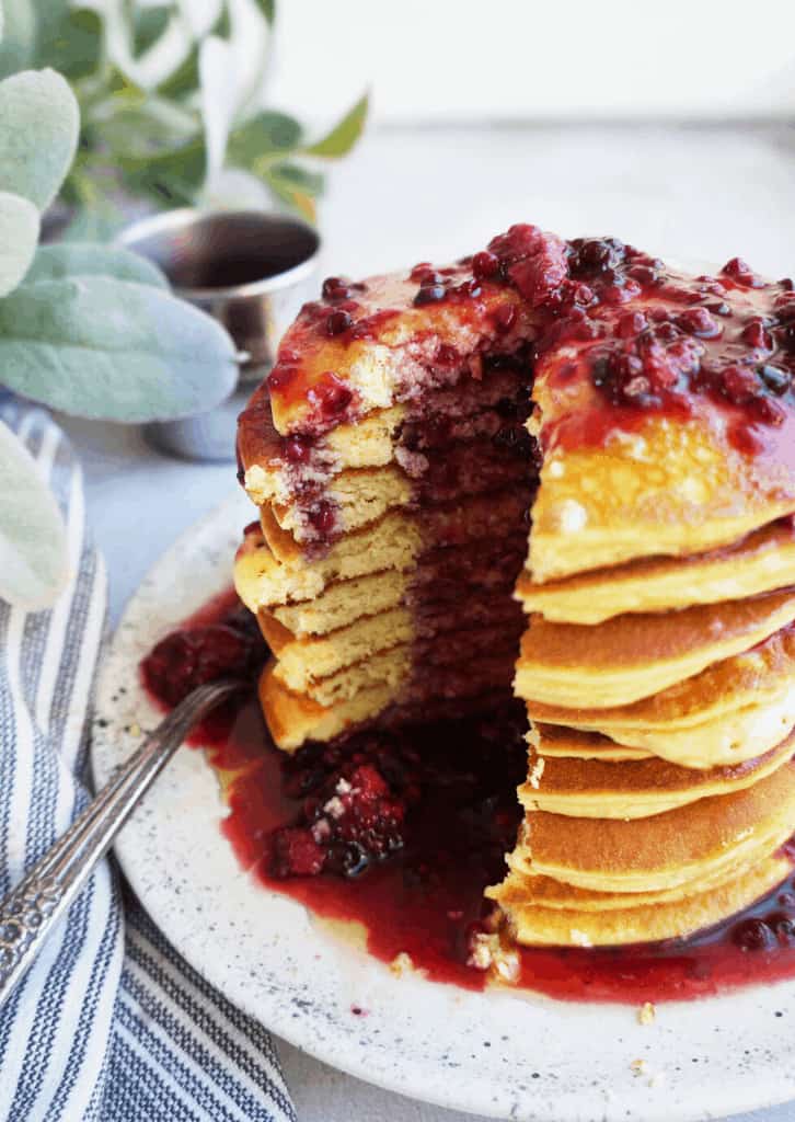 ketto pancakes with blackberries