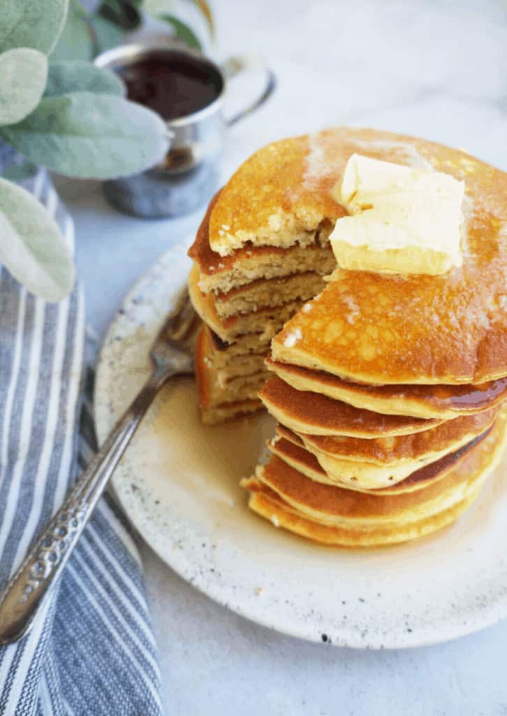 pancake stack with butter on top