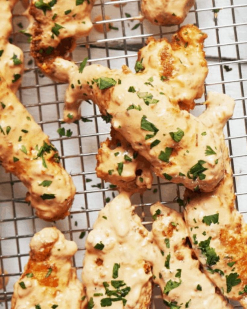 Keto Chicken Fingers with Bang Bang Sauce Clean Keto Lifestyle