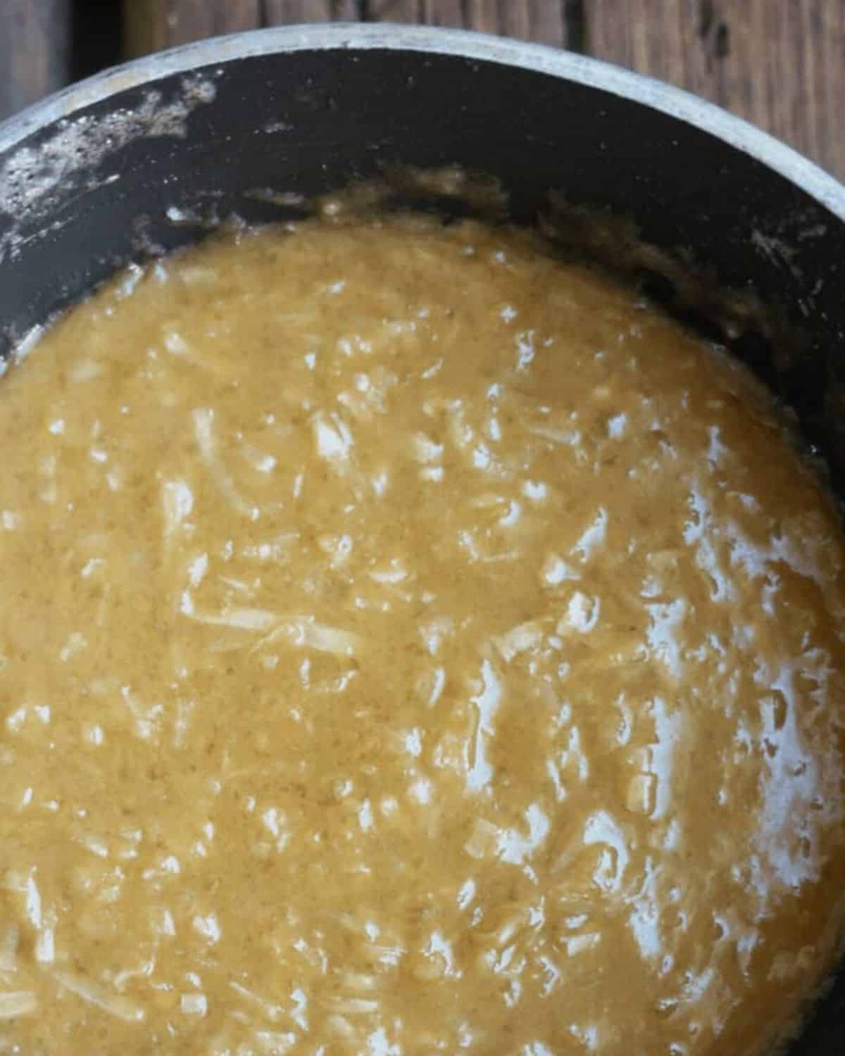 keto caramel sauce in a saucepan